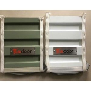 Cửa Cuốn Tấm Liền Titadoor Màu Xanh Trắng
